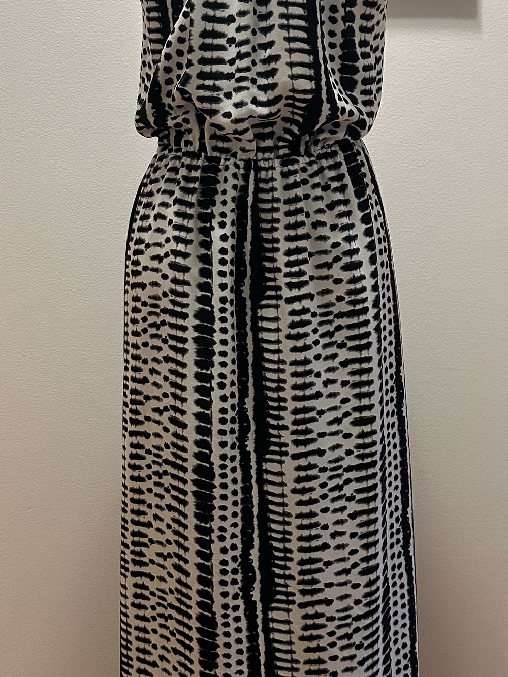 Ivanka Trump Black and White Printed Maxi Dress